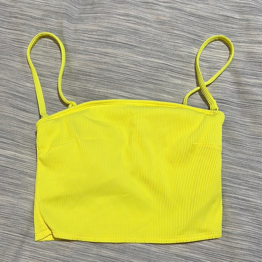 Neon yellow bikini top